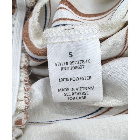 Sweet Rain Wide Leg Cropped Jumpsuit Women Size Small V Neck Sleeveless Stripe - Picture 5 of 10